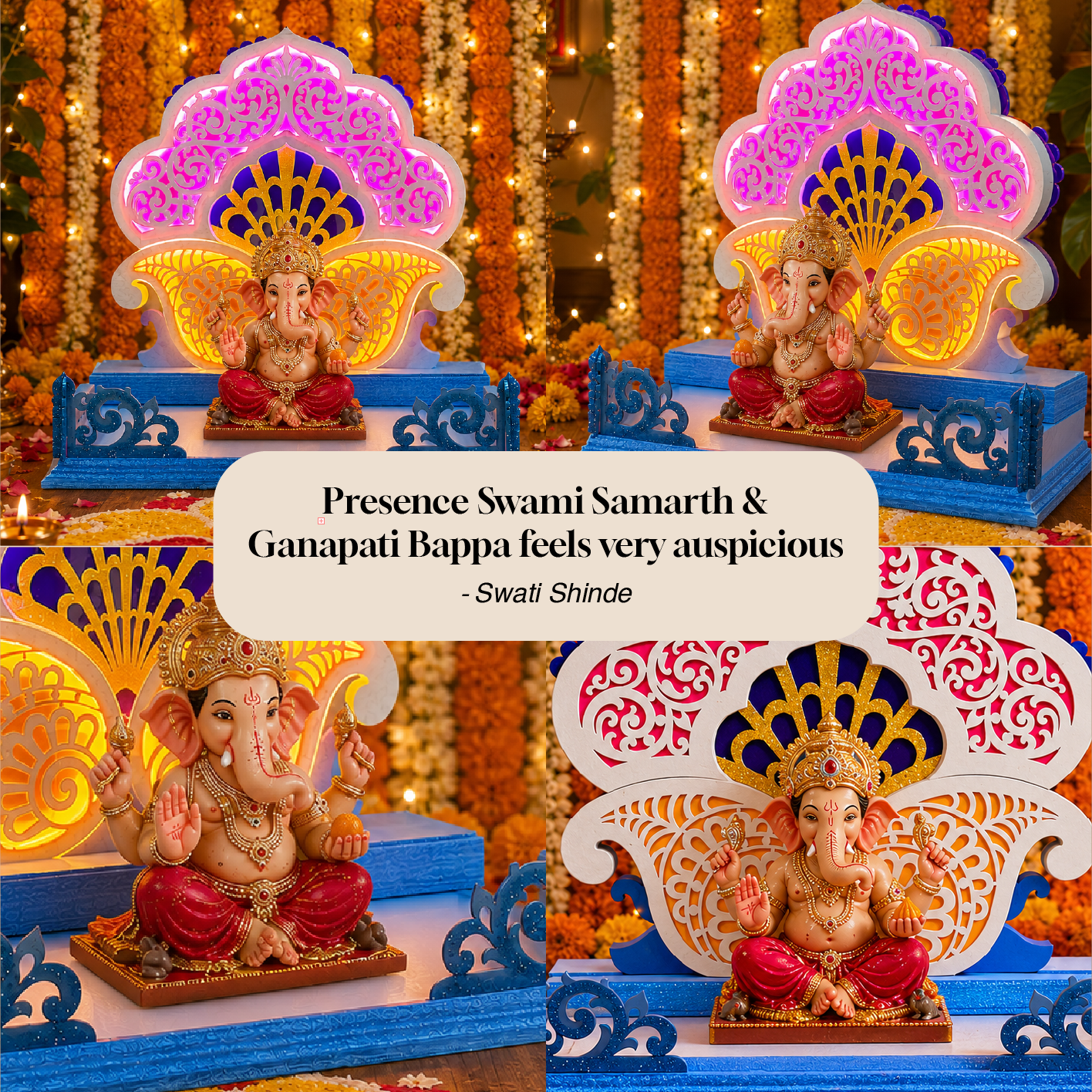 Koyari Ganpati Aasan | 2 Feet LED Ganapati Makhar | Dahotre Arts