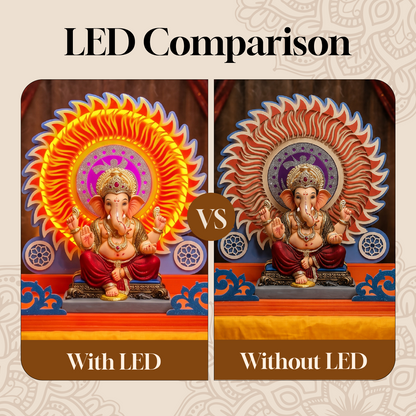 Surya Aasan | 2ft LED Ganpati Aasan | Eco-Friendly Ganapati Decoration