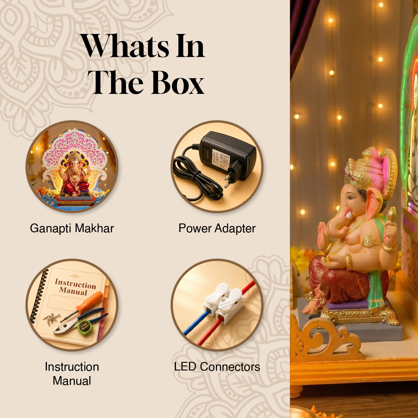 Shree Swami Samarth LED Ganapati Aasan | Eco-Friendly & DIY Setup