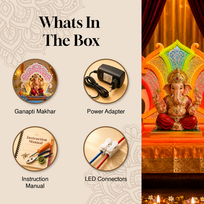 Load Peacock Premium LED Ganpati Aasan | Eco-Friendly Ganapati Aasan