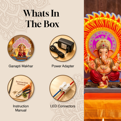 Surya Aasan | 2ft LED Ganpati Aasan | Eco-Friendly Ganapati Decoration