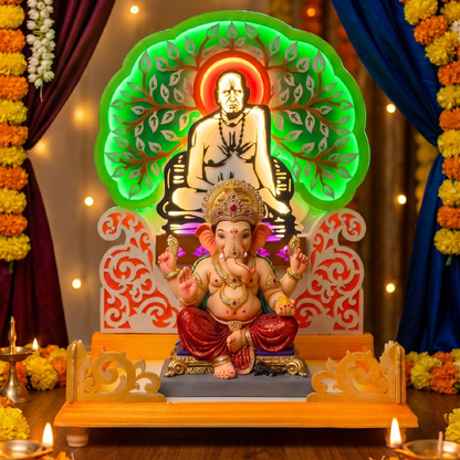 Shree Swami Samarth LED Ganapati Aasan | Eco-Friendly & DIY Setup