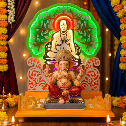 Shree Swami Samarth LED Ganapati Aasan | Eco-Friendly & DIY Setup
