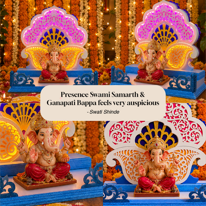 Koyari Ganpati Aasan | 2 Feet LED Ganapati Makhar | Dahotre Arts