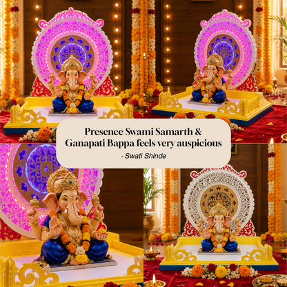2Ft. LED Round Ganpati Aasan | Decorative LED Ganapati Aasan
